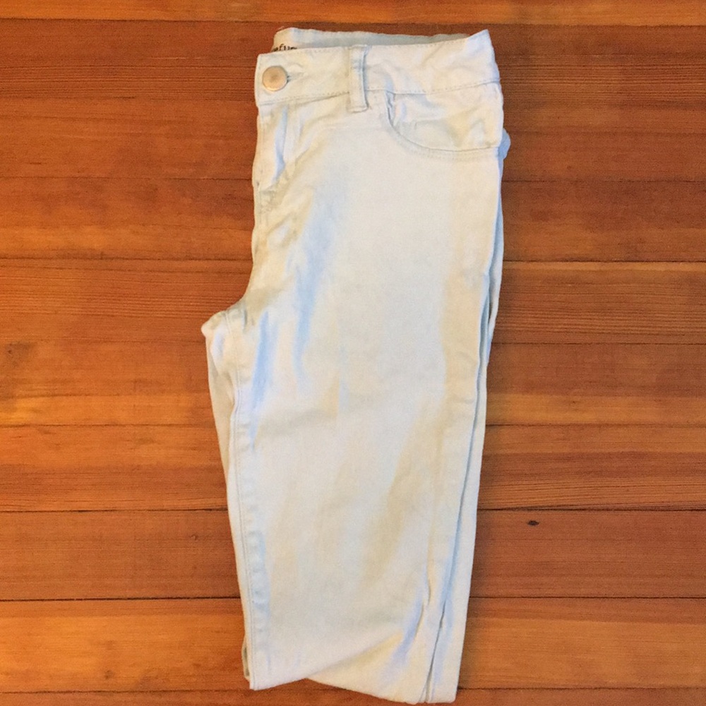 Light blue, aquamarine skinny jeans